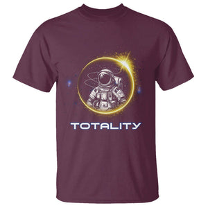 Astronaut Total Solar Eclipse T Shirt Totality Astronomy Lover TS02 Maroon Printyourwear