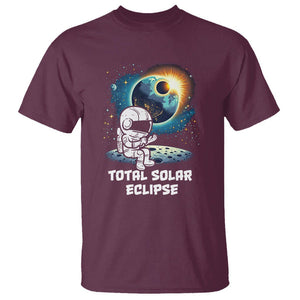 Astronaut Total Solar Eclipse T Shirt TS02 Maroon Printyourwear