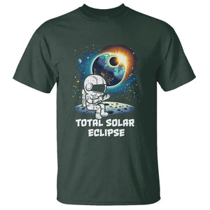 Astronaut Total Solar Eclipse T Shirt TS02 Dark Forest Green Printyourwear