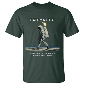 Astronaut Total Solar Eclipse T Shirt Walking American Totality Thrice In A Lifetime 2017 2024 2045 TS02 Dark Forest Green Printyourwear