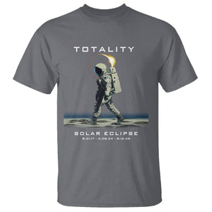 Astronaut Total Solar Eclipse T Shirt Walking American Totality Thrice In A Lifetime 2017 2024 2045 TS02 Charcoal Printyourwear