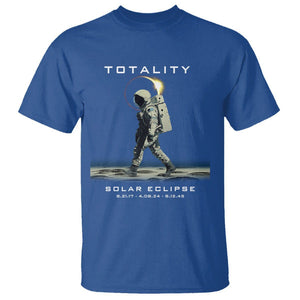 Astronaut Total Solar Eclipse T Shirt Walking American Totality Thrice In A Lifetime 2017 2024 2045 TS02 Royal Blue Printyourwear