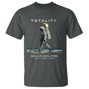 Astronaut Total Solar Eclipse T Shirt Walking American Totality Thrice In A Lifetime 2017 2024 2045 TS02 Dark Heather Printyourwear