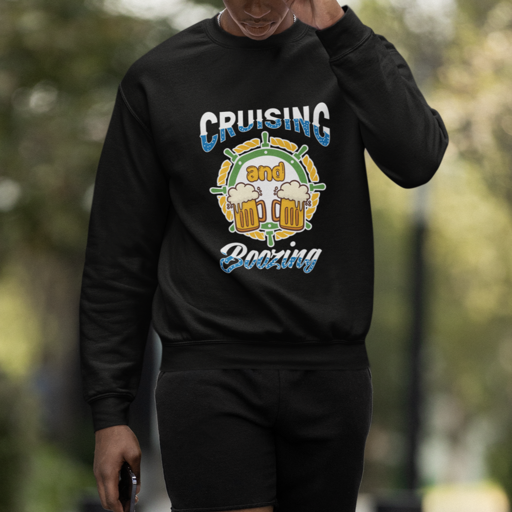 Funny St. Patricks Cruise Sweatshirt Cruising And Boozing Drinking Squad Family Group Matching TS02 Printyourwear