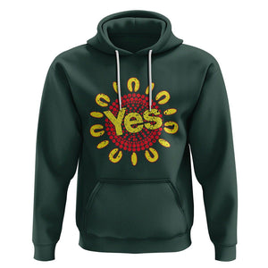 Australia Indigenous Hoodie Aboriginal And Torres Strait Islanders Vote Yes Voice To Parliament TS02 Dark Forest Green Printyourwear