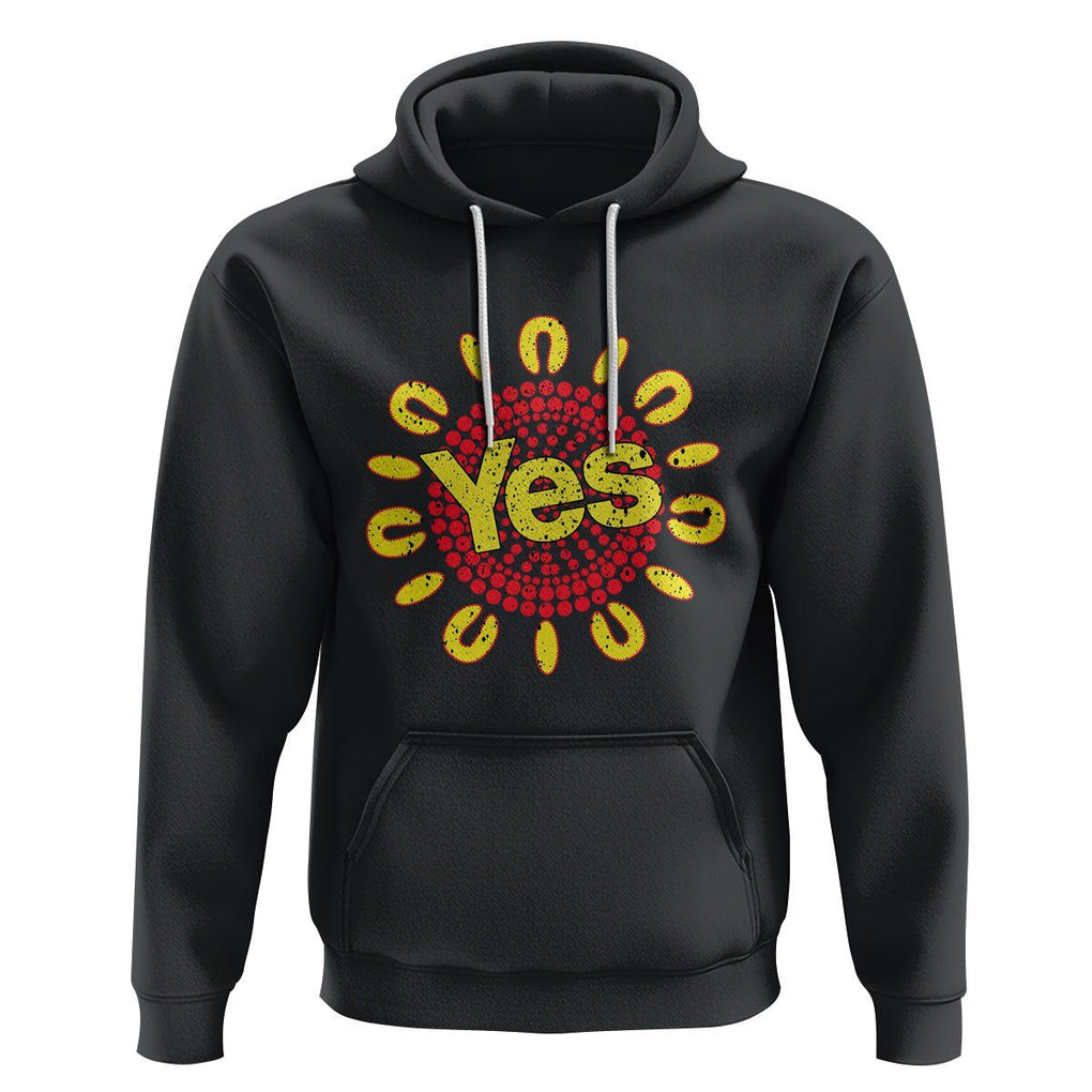 Australia Indigenous Hoodie Aboriginal And Torres Strait Islanders Vote Yes Voice To Parliament TS02 Black Printyourwear