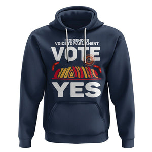 Australia Indigenous Hoodie Vote Yes Voice To Parliament Urulu TS02 Navy Printyourwear