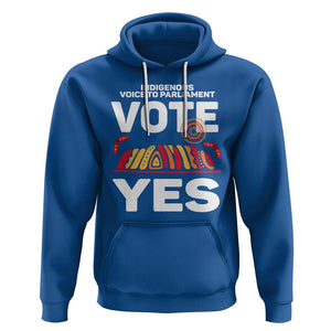 Australia Indigenous Hoodie Vote Yes Voice To Parliament Urulu TS02 Royal Blue Printyourwear