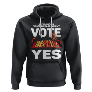 Australia Indigenous Hoodie Vote Yes Voice To Parliament Urulu TS02 Black Printyourwear