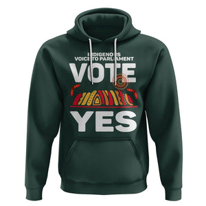 Australia Indigenous Hoodie Vote Yes Voice To Parliament Urulu TS02 Dark Forest Green Printyourwear