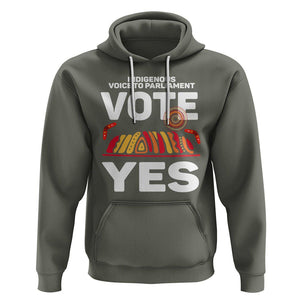 Australia Indigenous Hoodie Vote Yes Voice To Parliament Urulu TS02 Military Green Printyourwear