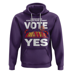 Australia Indigenous Hoodie Vote Yes Voice To Parliament Urulu TS02 Purple Printyourwear