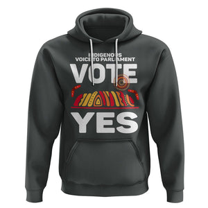 Australia Indigenous Hoodie Vote Yes Voice To Parliament Urulu TS02 Dark Heather Printyourwear