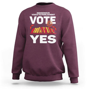 Australia Indigenous Sweatshirt Vote Yes Voice To Parliament Urulu TS02 Maroon Printyourwear