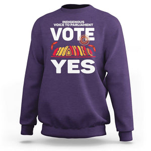 Australia Indigenous Sweatshirt Vote Yes Voice To Parliament Urulu TS02 Purple Printyourwear