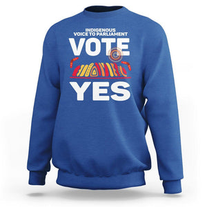 Australia Indigenous Sweatshirt Vote Yes Voice To Parliament Urulu TS02 Royal Blue Printyourwear