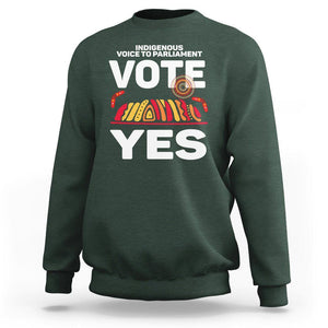 Australia Indigenous Sweatshirt Vote Yes Voice To Parliament Urulu TS02 Dark Forest Green Printyourwear