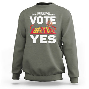 Australia Indigenous Sweatshirt Vote Yes Voice To Parliament Urulu TS02 Military Green Printyourwear