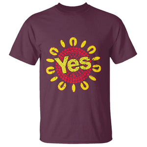 Australia Indigenous T Shirt Aboriginal And Torres Strait Islanders Vote Yes Voice To Parliament TS02 Maroon Printyourwear