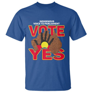 Australia Indigenous T Shirt Aboriginal Flag Vote Yes Urulu Statement TS02 Royal Blue Printyourwear