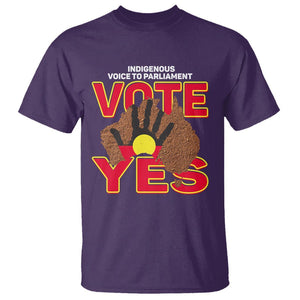 Australia Indigenous T Shirt Aboriginal Flag Vote Yes Urulu Statement TS02 Purple Printyourwear