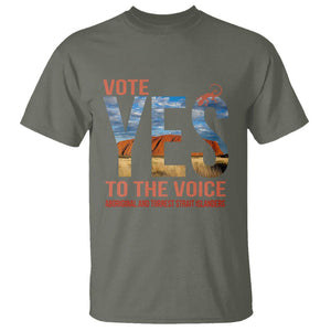 Australia Indigenous T Shirt Vote Yes To The Voice Aboriginal And Torres Strait Islanders TS02 Military Green Printyourwear