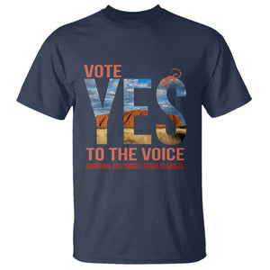 Australia Indigenous T Shirt Vote Yes To The Voice Aboriginal And Torres Strait Islanders TS02 Navy Printyourwear