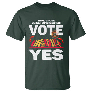 Australia Indigenous T Shirt Vote Yes Voice To Parliament Urulu TS02 Dark Forest Green Printyourwear