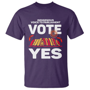 Australia Indigenous T Shirt Vote Yes Voice To Parliament Urulu TS02 Purple Printyourwear