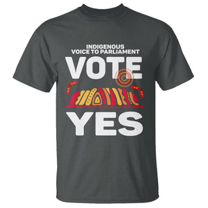 Australia Indigenous T Shirt Vote Yes Voice To Parliament Urulu TS02 Dark Heather Printyourwear