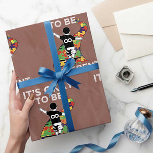 Autism Acceptance Wrapping Paper Roll It's Okay To Be Different TS14 Mocha Print Your Wear