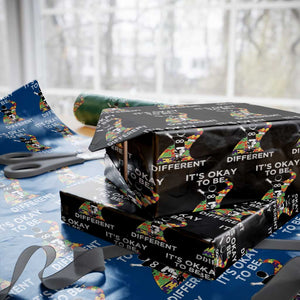 Autism Acceptance Wrapping Paper Roll It's Okay To Be Different TS14 Black Print Your Wear