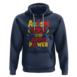 Autism Acceptance Hoodie Autism Is My Superpower Autistic Hero TS02 Navy Printyourwear