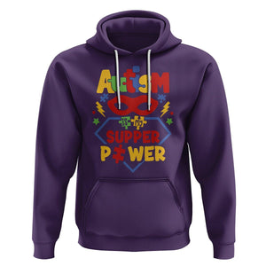 Autism Acceptance Hoodie Autism Is My Superpower Autistic Hero TS02 Purple Printyourwear