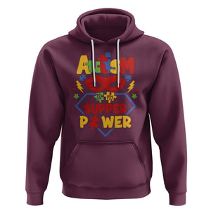 Autism Acceptance Hoodie Autism Is My Superpower Autistic Hero TS02 Maroon Printyourwear