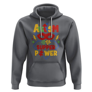 Autism Acceptance Hoodie Autism Is My Superpower Autistic Hero TS02 Charcoal Printyourwear