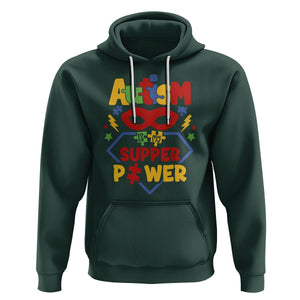 Autism Acceptance Hoodie Autism Is My Superpower Autistic Hero TS02 Dark Forest Green Printyourwear