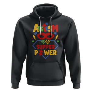 Autism Acceptance Hoodie Autism Is My Superpower Autistic Hero TS02 Black Printyourwear