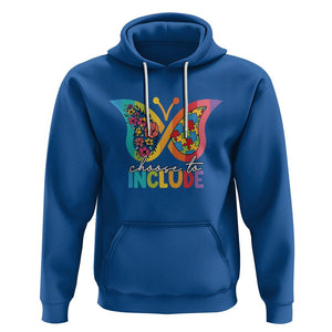 Autism Acceptance Hoodie Choose To Include Spectrum Neurodiversity Floral Butterfly TS02 Royal Blue Printyourwear