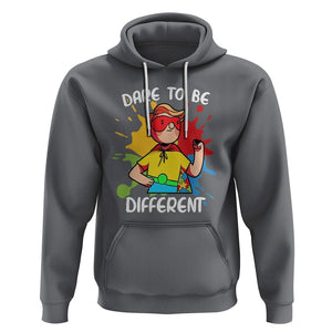 Autism Acceptance Hoodie Dare To Be Different Love Support Autistic Boys TS02 Charcoal Printyourwear