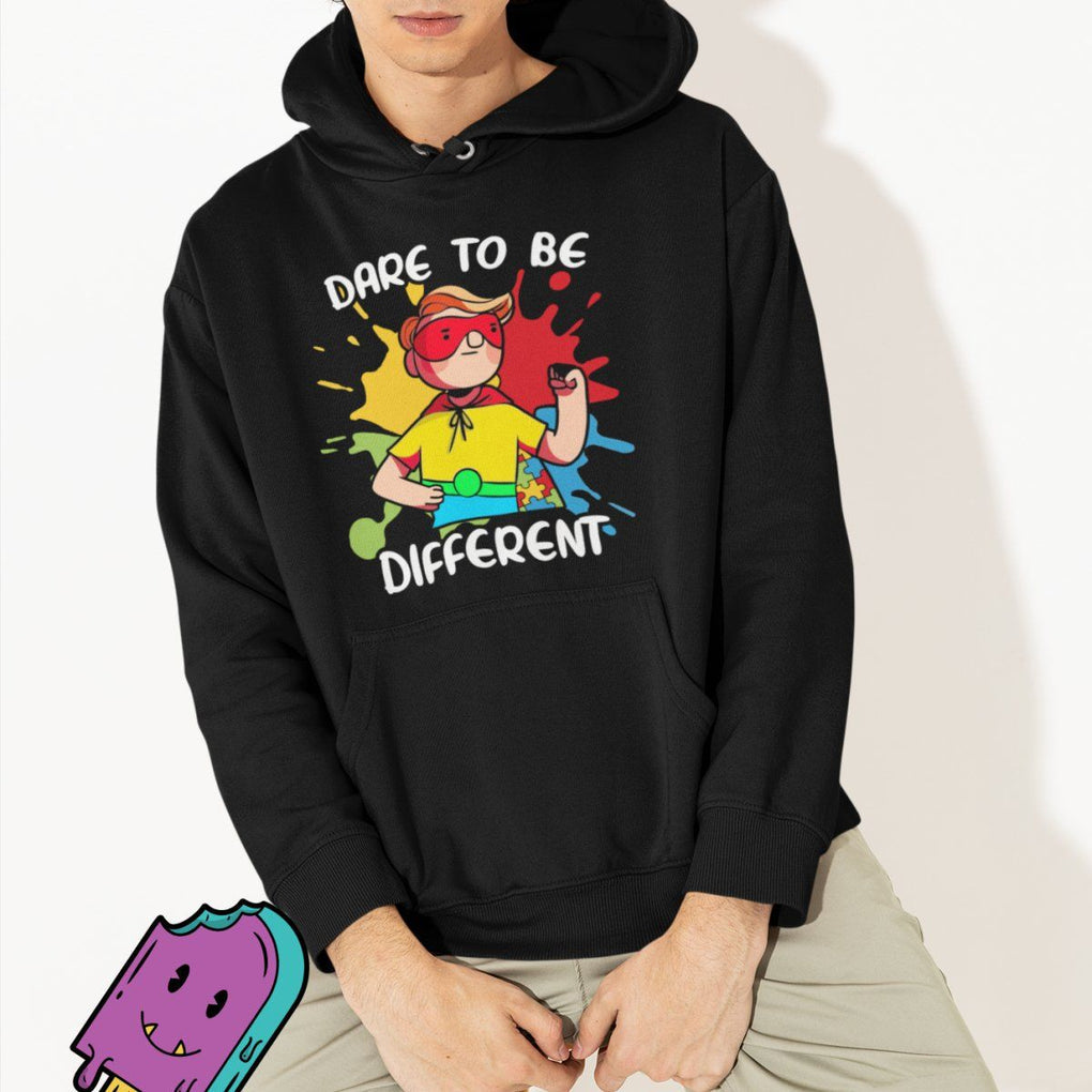 Autism Acceptance Hoodie Dare To Be Different Love Support Autistic Boys TS02 Printyourwear