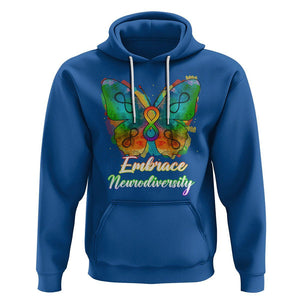 Autism Acceptance Hoodie Embrace Neurodiversity Rainbow Spectrum TS02 Royal Blue Printyourwear