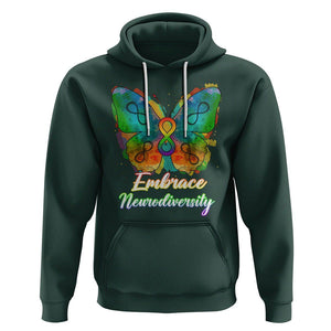 Autism Acceptance Hoodie Embrace Neurodiversity Rainbow Spectrum TS02 Dark Forest Green Printyourwear