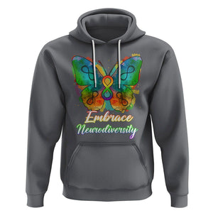 Autism Acceptance Hoodie Embrace Neurodiversity Rainbow Spectrum TS02 Charcoal Printyourwear