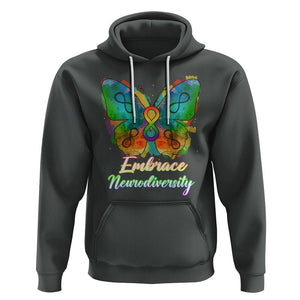 Autism Acceptance Hoodie Embrace Neurodiversity Rainbow Spectrum TS02 Dark Heather Printyourwear