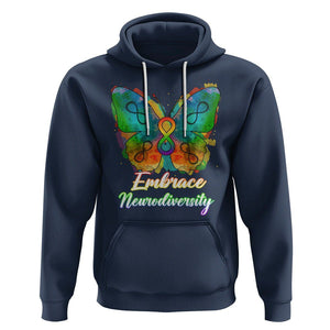 Autism Acceptance Hoodie Embrace Neurodiversity Rainbow Spectrum TS02 Navy Printyourwear