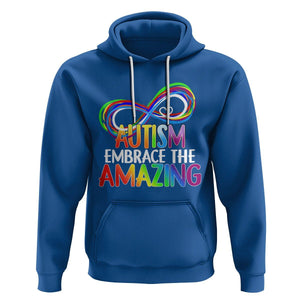 Autism Acceptance Hoodie Embrace The Amazing Spectrum Rainbow Infinity Symbol TS02 Royal Blue Printyourwear