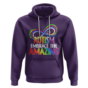 Autism Acceptance Hoodie Embrace The Amazing Spectrum Rainbow Infinity Symbol TS02 Purple Printyourwear