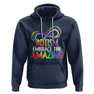 Autism Acceptance Hoodie Embrace The Amazing Spectrum Rainbow Infinity Symbol TS02 Navy Printyourwear