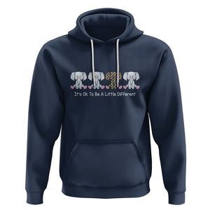 Autism Acceptance Hoodie It's Ok To Be A Little Different Jigsaw Puzzle Elephant TS01 Navy Printyourwear